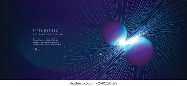 tecnología futurista de fondo abstracto. Abstractas diseño de línea digital de curva futurista.Diseño futurista moderno.Tecnología de patrón de paisaje digital.Ilustración vectorial.