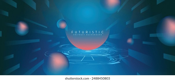 tecnología futurista de fondo abstracto. Abstractas diseño de línea digital de curva futurista.Diseño futurista moderno.Tecnología de patrón de paisaje digital.Ilustración vectorial.