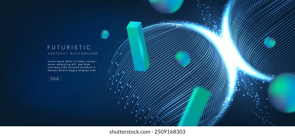 futuristic technology abstract background. Abstract futuristic curve digital line design.Modern futuristic design.Digital landscape pattern technology.Vector illustration.