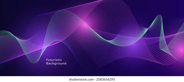 futuristic technology abstract background. Abstract futuristic curve digital line design.Modern futuristic design.Digital landscape pattern technology.Vector illustration.