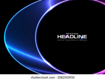 Futuristische Technologie abstrakter Hintergrund mit leuchtenden Neonellipsen. Vektordesign