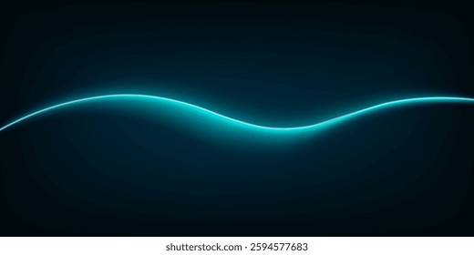 Futuristic technology abstract background with glowing wavy lines. Vector design.