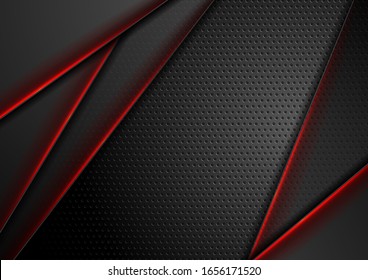 Tecnología futurista de fondo abstracto con líneas rojas brillantes. Diseño de vectores