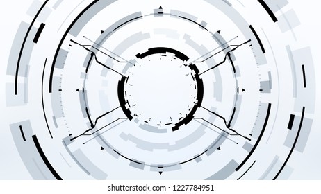 Futuristic Technology Abstract Background. Vector Modern Hi-Tech Wallpaper