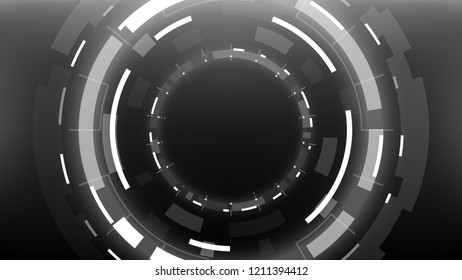 Futuristic Technology Abstract Circlular Background. Vector Science Fiction Hi-Tech Wallpaper