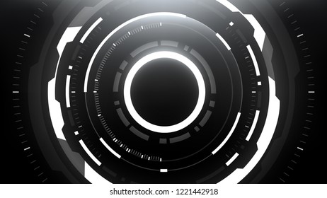 Futuristic Technology Abstract Circlular Background. Vector Science Fiction Hi-Tech Wallpaper
