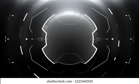 Futuristic Technology Abstract Circlular Background. Vector Science Fiction Hi-Tech Wallpaper