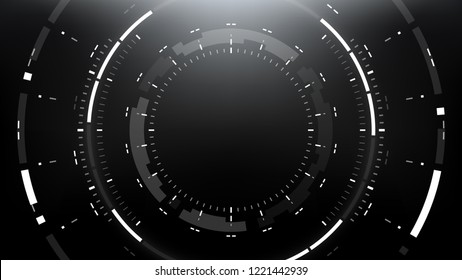 Futuristic Technology Abstract Circlular Background. Vector Science Fiction Hi-Tech Wallpaper