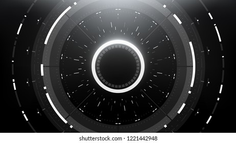 Futuristic Technology Abstract Circlular Background. Vector Science Fiction Hi-Tech Wallpaper
