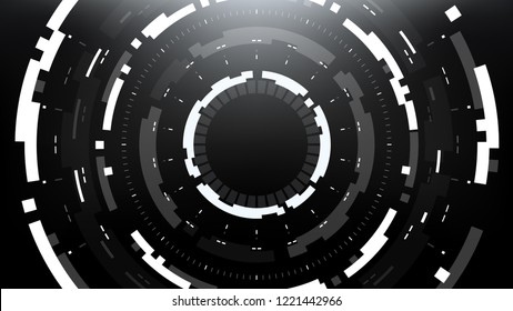 Futuristic Technology Abstract Circlular Background. Vector Science Fiction Hi-Tech Wallpaper