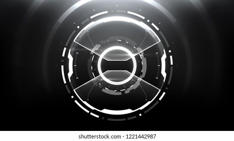 Futuristic Technology Abstract Circlular Background. Vector Science Fiction Hi-Tech Wallpaper
