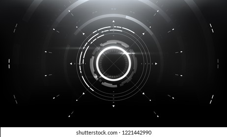 Futuristic Technology Abstract Circlular Background. Vector Science Fiction Hi-Tech Wallpaper