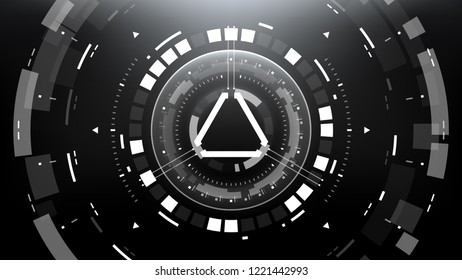 Futuristic Technology Abstract Circlular Background. Vector Science Fiction Hi-Tech Wallpaper