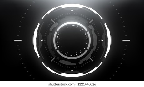 Futuristic Technology Abstract Circlular Background. Vector Science Fiction Hi-Tech Wallpaper