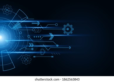 Plantilla abstracta de tecnología futurista , interfaces virtuales de usuario innovadoras , HUD , velocidad de flecha, vector de fondo