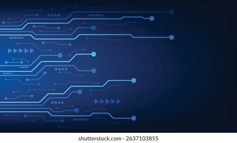 futuristic technology background with blue circuit board