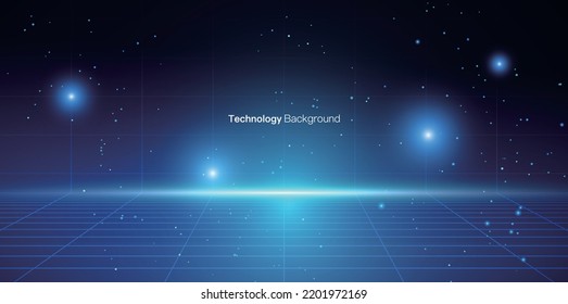 Futuristic technology background.  Blue line screen 
abstract vector illustration.