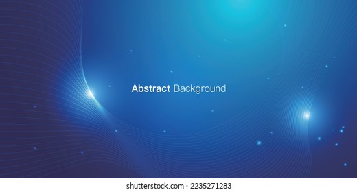 Fondo de tecnología futurista. Ilustración vectorial abstracta de la pantalla de luz de onda de línea azul.