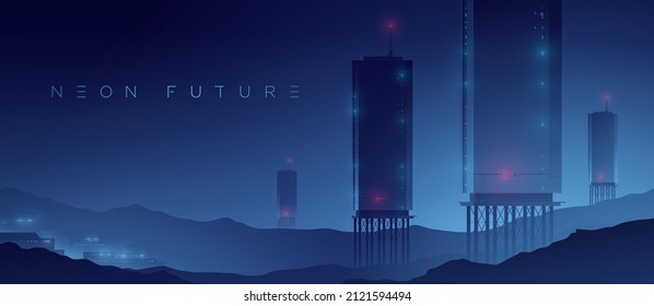 Futuristic technology background. Data storage. Sci-fi illustration.