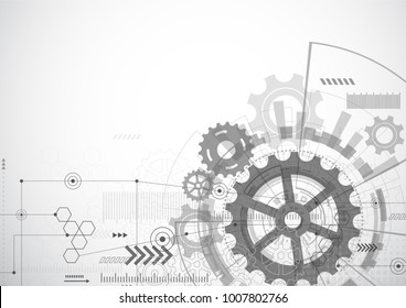 Futuristic technology background, Digital technology and engineering concept. Vector illustration.