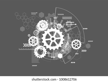 Futuristic technology background, Digital technology and engineering concept. Vector illustration.