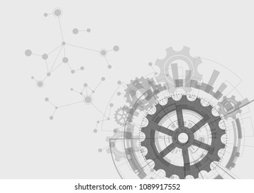 Futuristic technology background, Digital technology and engineering concept. Vector illustration.