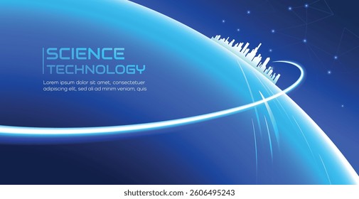 Futuristic technology background with digital globe
