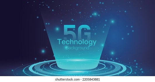 Futuristic technology background. Global world 5G network and telecommunicatio abstract vector illustration.