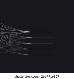 Fondo de tecnología futurista con líneas de flujo de datos azules brillantes, conexión de red digital, visualización de grandes datos, comunicación abstracta, concepto de inteligencia artificial. Blanco