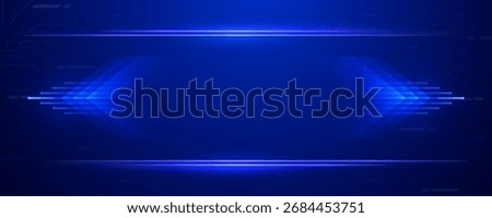 Futuristic technology background with glowing blue abstract light effects