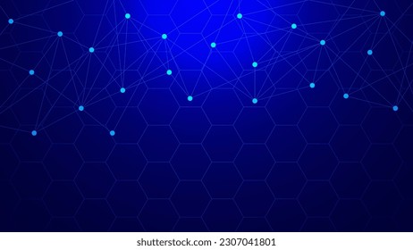 Futuristic technology background with hexagons and dots lines connection. Medical, chemistry, science and technology concept. Vector illustration.