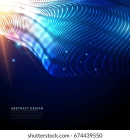 futuristic technology background made with glowing particles with light effect