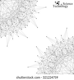 Futuristic technology  background molecule and communication. Connected lines with dots. Vector illustration.