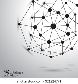 Futuristic technology  background molecule and communication. Connected lines with dots. Vector illustration.