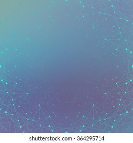 Futuristic technology background molecule and communication. Connected lines with dots. Vector illustration.