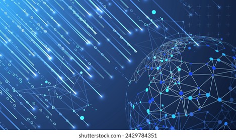 Futuristic technology background. Plexus structure business presentation, big data network visualization concept.  Hand drawn vector.