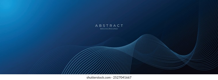 Futuristic technology background.Blue line wave light screen abstract illustration.