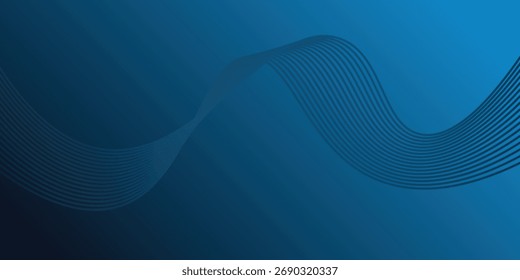 Fondo de tecnología futurista. Ilustración abstracta de pantalla de luz de onda de línea azul.