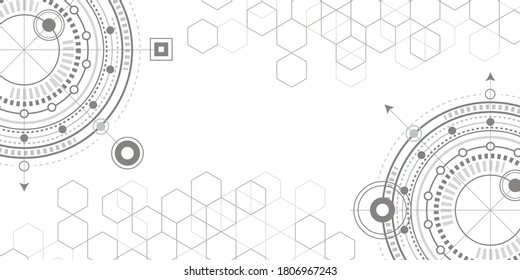 Futuristic technology background.Technological drawing .Gears on a white background.HUD element .Vector illustration.