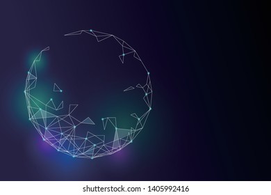 Futuristic technology, black background, neon