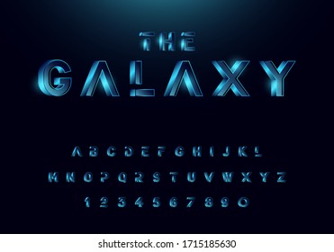 Futuristic and technology blue glow modern alphabet fonts. Vector illustration