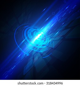 futuristic technology circuit concept on motion background, vector illustration