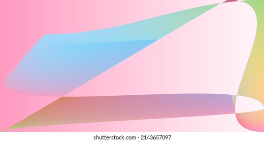 Futuristic Technology Color Modern Horizontal Lines. Minimal Shape Multicolor Pink Original Background. Neon Dynamic Rainbow Smooth Illustration. Layers Pastel Fluid Psychedelic Digital Gradient Mesh.