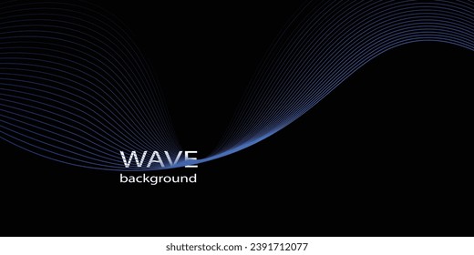 Futuristic technology concept. Dark abstract background with glowing wave. Shiny moving lines design element. Modern purple blue gradient flowing wave lines. vector line swirl wave  