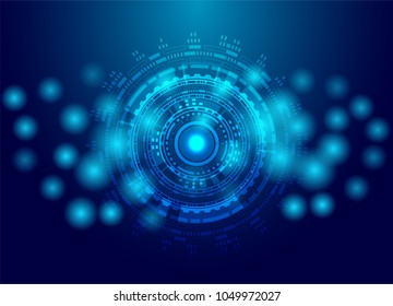 Futuristic technology concept.  gear wheel technology glow light . hi-tech, engineering .blue background .vector
