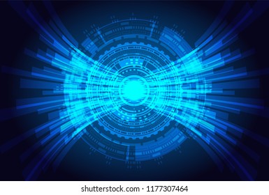 Futuristic technology concept.  gear wheel technology glow light . hi-tech, engineering blue background .vector