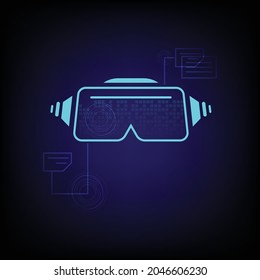 Futuristic and technology concept. High technology for glasses. Futuristic virtual gaming screen, and VR. Analysis business in the future on dark background.
