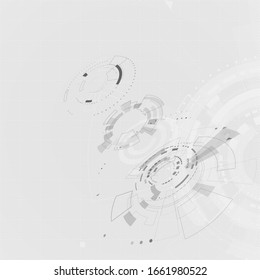 Futuristic technology concept with HUD elements. Sci fi cyberspace background. vector illustration