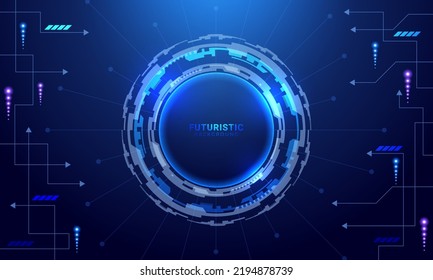Futuristic and technology dark blue background