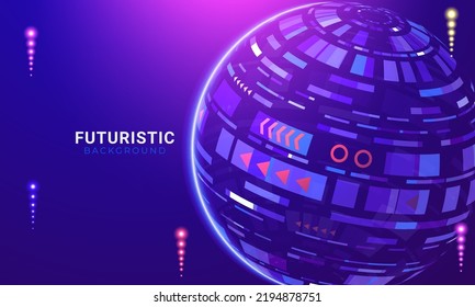 Futuristic and technology dark blue background